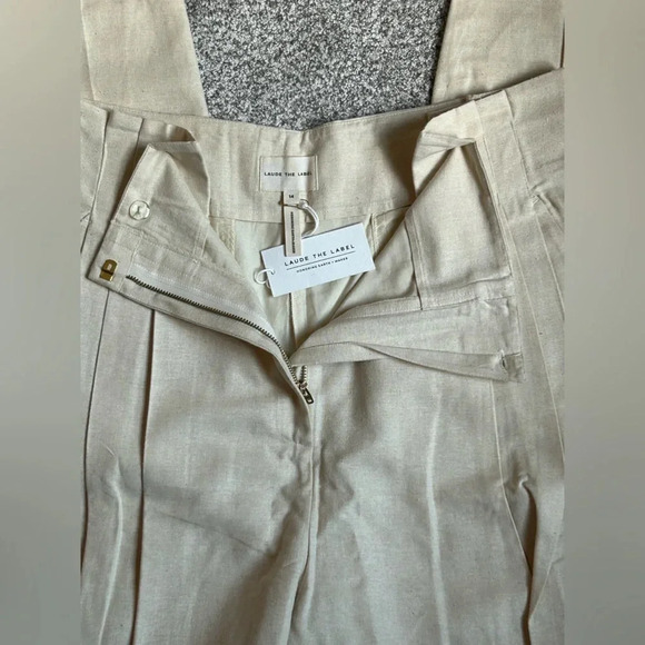 NWT LAUDE THE LABEL Traveler Pleated Silk Noil Pants - Picture 9 of 11